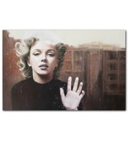 Cakatablo Marilyn Monroe Yağmura Camdan Bakıyor MDF Tablo