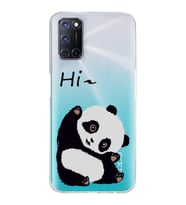 Oppo A52/A72/A92 Uyumlu Sevimli Panda Desenli Şeffaf Telefon Kılıfı
