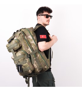 65 Lt TSK Kamuflaj Outdoor Kamp Sırt Çantası