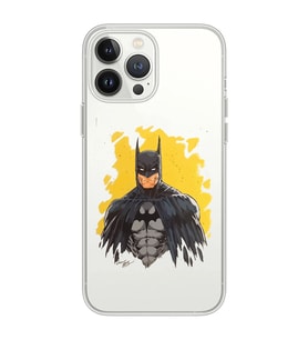 Iphone 15 Pro Uyumlu Batman Tasarımlı Şeffaf Telefon Kılıfı