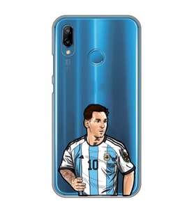 Huawei P20 Lite Uyumlu Lionel Messi Desenli Şeffaf Telefon Kılıfı