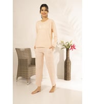 Estiva 23115 Kadın Desenli Uzun Kollu Yazlık Penye Pijama Takımı