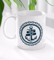BK Gift Kişiye Özel İsimli Çapa Tasarımlı Beyaz Kupa Bardak-2
