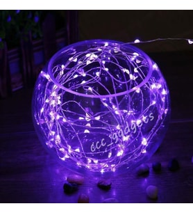 PURPLE CHRİSTMAS LED LİGHT 2 METRE MOR PİLLİ LED IŞIK NOEL IŞIĞI PARLAK PERİ LED IŞIK