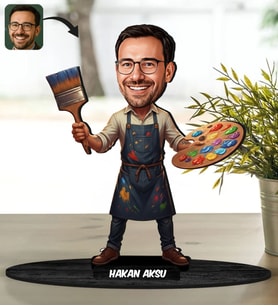 BK Gift Kişiye Özel Erkek Öğretmen Tasarımlı Karikatür Biblo -6, Öğretmene Hediye, Öğretmenler Günü Hediyesi