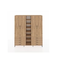 Hyperion Gardrop 10 Raflı 8 Çekmeceli 2 Askılı 220x44x243 Çam-Çam/Çam