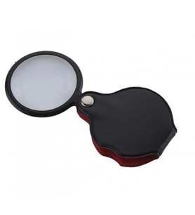 Northcity Mini Büyüteç 10x – 3.5cm Katlanabilir Optik Lens, Deri Kaplamalı Taşınabilir Büyüteç