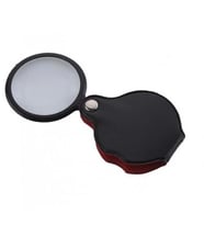 Northcity Mini Büyüteç 10x – 3.5cm Katlanabilir Optik Lens, Deri Kaplamalı Taşınabilir Büyüteç