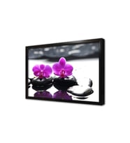 Spa Taşları ve Orkide Çerçeveli Mdf Tablo