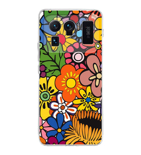PrintiFy Xiaomi Mi 11 Ultra ile Uyumlu 1mm Slim Fit Retro Renkler 2 Baskılı Şeffaf  Kılıf