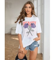 Beauty Tasarım Basklı Tshirt (A.Beyaz)