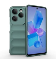 Infinix Hot 40 Uyumlu Kılıf Esnek TPU Oyuklu Arka Yüzey Tasarımlı Zore Etnik Silikon Kapak (Koyu Yeşil)