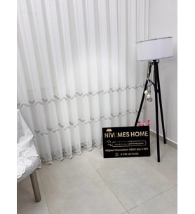 NİVEMESHOME PERLİNA GÜMÜŞ 1/3 PİLELİ TÜL PERDE APM