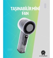 Mini El Fanı 3000mAh Pil Type-C Şarj Girişi Kompakt ve Hafif Tasarım
