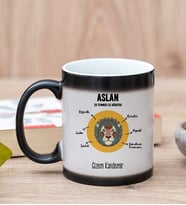 Kişiye Özel Aslan Burcuna Hediye Sihirli Kupa Bardak