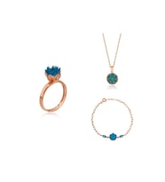 Lotus Çiçeği Yüzük.kolye Ve Bileklik Seti 925 Ayar Gümüş Set