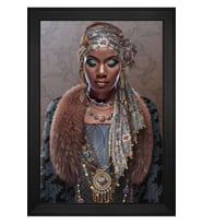 Kadın Motifli Kanvas Tablo 80 x 110 cm Siyah Çerçeve