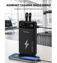 Powerbank Dahili Ekranlı 10000 mAh Çift Kablolu Yeni Nesil