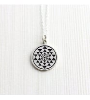 Kişiye Özel 925 Ayar Gümüş Sri Yantra Kolye