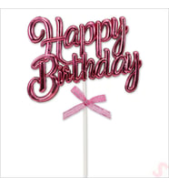 Happy Birthday Pasta SüSü, 23cm x 12,5cm - Pembe (STD)