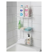 3 Katlı Banyo Rafı - Termo Plastik Kaplama Metal Şampuanlık