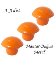 3 Adet Turuncu Mantar Düğme Kulp Çocuk Bebek Mobilya Çekmece Dolap Kapak Kulbu Metal Kulp Aksesuarları Vidalı