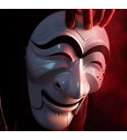 Koreli Hırsız Teatral Hahoe Maskesi - Para Heist Maskesi - Dali Maskesi