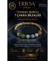 Sertifikalı Yengeç Burcu 7 Çakra Doğal Taş Bileklik -Ayarlamalı Unisex Lüks Hem Bileklik Hem Halhal