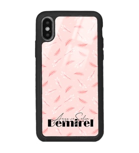iPhone Xs Max Uyumlu Pudra Yapraklı Tasarımlı Glossy Telefon Kılıfı
