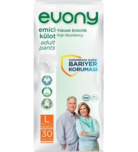 Evony Hasta Bezi Yetişkin Emici Külot L-Büyük 30 Adet Tekli Pk