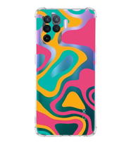 PrintiFy Oppo A94 Uyumlu Köşe Korumalı Renkli Desen Tasarımlı Şeffaf Silikon Kılıf