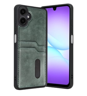 Galaxy A07 4G Sara Kartvizitli Deri Kılıf - Yeşil