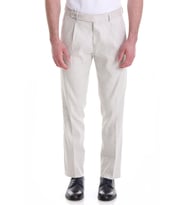 Hatemoğlu Bej Slim Fit Düz Yandan Cepli Keten Pantolon