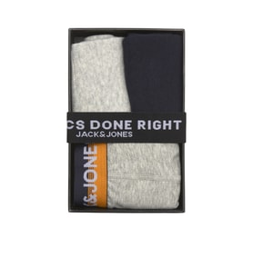 Jack & Jones Erkek Boxer & Çorap Hediye Paketi- 12210745 (Açık Gri)