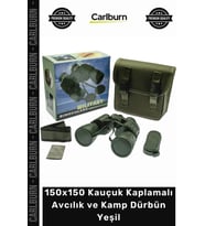#Dürbün 15x Zoom Net Optik Mercekli 150x150 Kauçuk Kaplamalı Avcılık Kamp Dürbün Yeşil