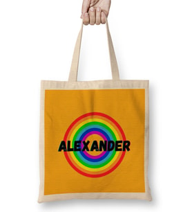Alexander Name Custom Design Gift Baby-Gift For Him Bez Çanta Uzun Saplı