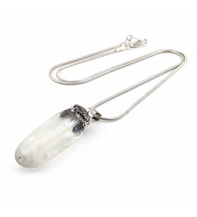 ŞEFFAF KUVARS KRİSTAL DOĞAL TAŞ KADIN ZİRKON TAŞLI KOLYE Q0549