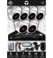 TURKNO 6 Kameralı Domia 6 İç Kamera Set HDD'siz Full HD Gece Görüşlü Güvenlik Kamerası Sistemi