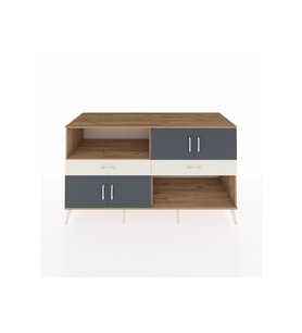 Kronos Konsol 3 Raflı 2 Çekmeceli 4 Kapaklı 176x59x99 Çam-Antrasit/Aytaşı
