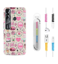 Tecno Spark 6 6 Go 8C 8 Pro 7 7 Pro Kılıf Kablo Koruma Spiral Silikon Donut Flamingo 1415