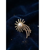 Gold Renk Zirkon Taşlı Halley Model Broş TJ-BR497