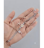 925 Ayar Gümüş Papatya Silver Tasarım İtal Top Zincir Bileklik Çeşitleri.rose.gold.rodaj Seçeneği