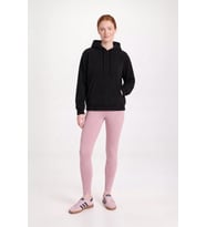 Kadın Kapüşonlu Cepli Siyah Polar Sweatshirt