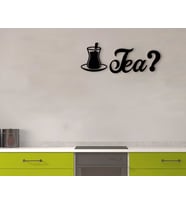 BK Home Tea Tasarımlı Ahşap Duvar Yazısı (Siyah)