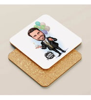 Kişiye Özel Doğum Günü Erkeği Karikatürlü Bardak Altlığı