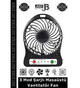 #MasaFanı 3 Mod Şarjlı Aydınlatmalı Sessiz Mini Pervaneli Soğutucu Küçük Masaüstü Vantilatör Fan