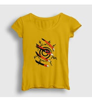 Presmono Kadın Sarı Kyuubi Anime Naruto T-Shirt 133789tt (Sarı)