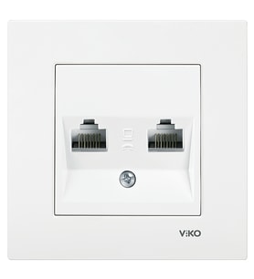 VİKO Karre İkili Data Prizi Beyaz (2 x RJ45 CAT5E) (Çerçevesiz) 90967X34 VİKO