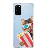 PrintiFy Samsung Galaxy S20 Plus Uyumlu Kedi 1 Baskılı Şeffaf Köşe Korumalı Antişok Kılıf