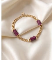 14 AYAR ALTIN PEMBE TAŞLI İTALYAN BİLEKLİK 5,41 GR